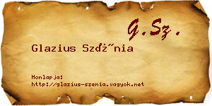 Glazius Szénia névjegykártya
